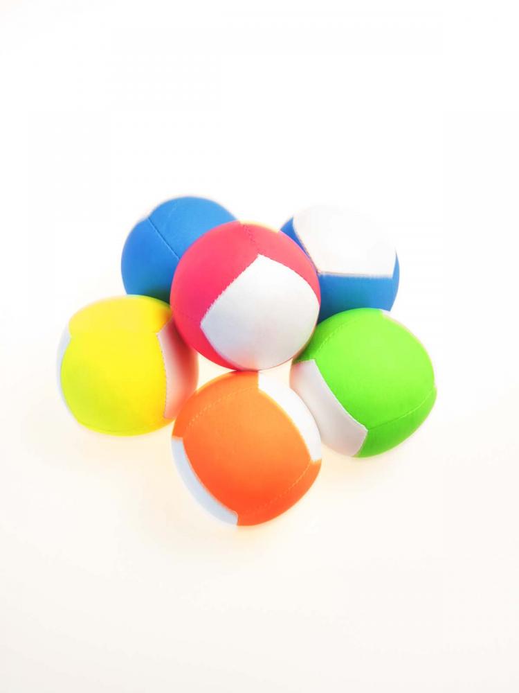 six panel beanbag color/white juggling ball
