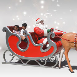 Santa with kids in Sleigh