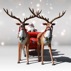 Huge Santa Sleigh and Reindeer