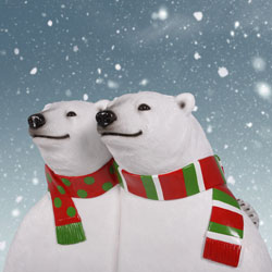 Polar Bear Christmas Bench