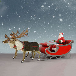 Santa, Sleigh &amp; Reindeer